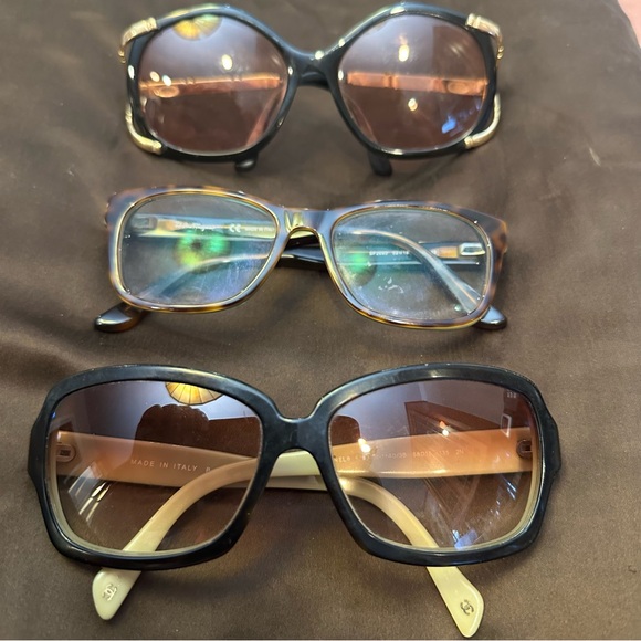 Vintage Three Pair of Prescription Glasses-Chanel, Ferragamo and Christian Dior - Picture 1 of 14